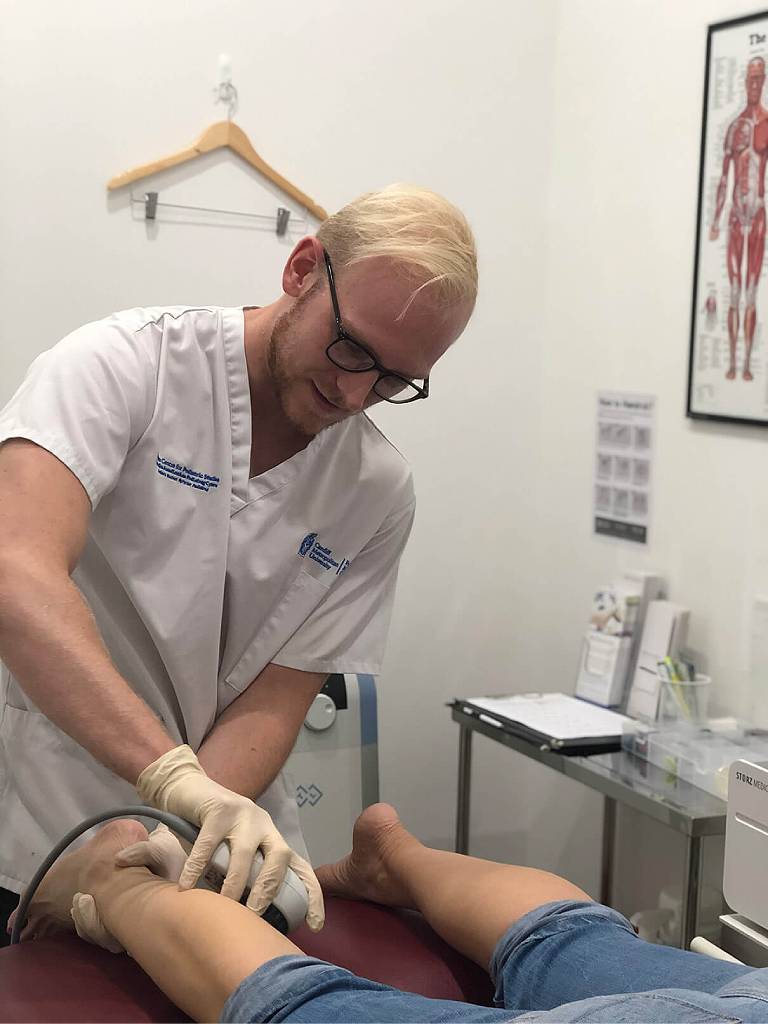 Intern Elliot doing practical