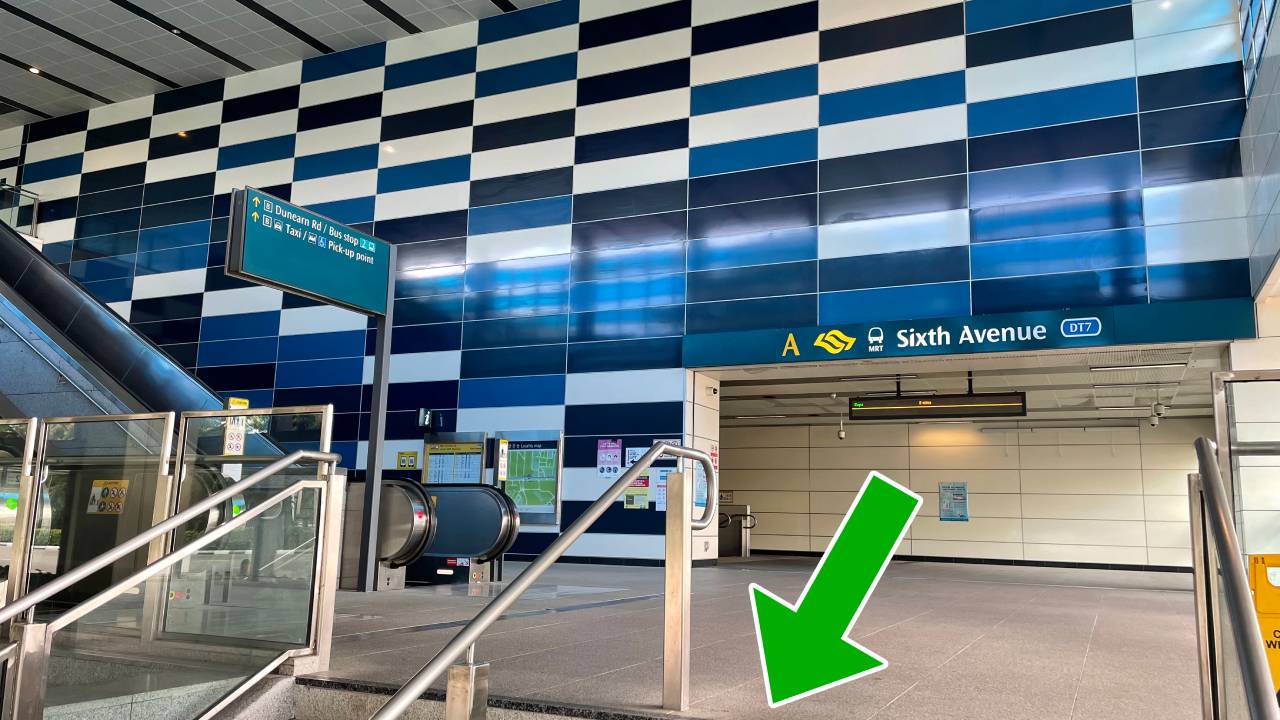 At Sixth Avenue MRT Station, walk out from exit A